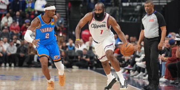 SGA30+4+12哈登空砍25分 雷霆破快船豪取8连胜